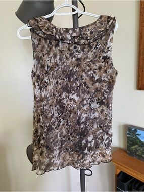 PICK ANY 3 ITEMS FOR $10 - Brody Miles Sleeveless Ruffle-Neck Printed Blouse